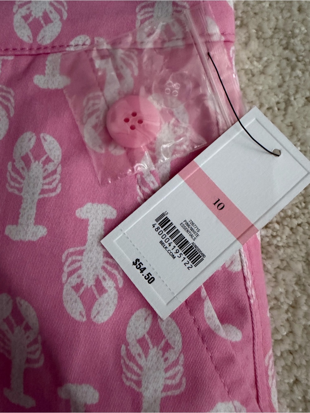 Crown & Ivy Pink Lobster Print Cropped Pants - Picture 2 of 7